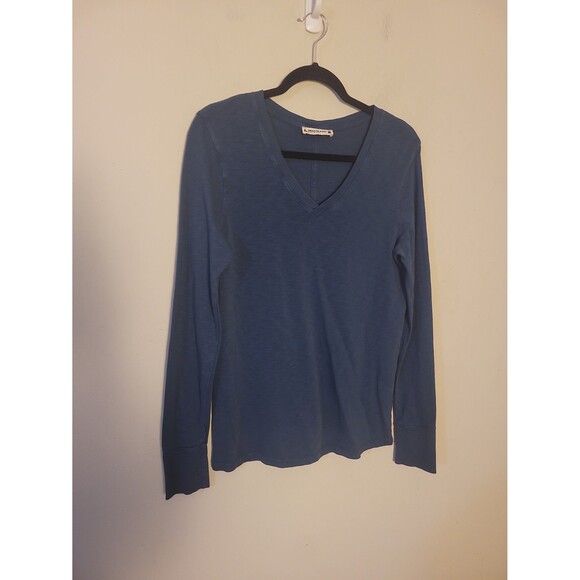 American Giant Teal Slub Cotton Long Sleeve Tee Sz M - Picture 3 of 6